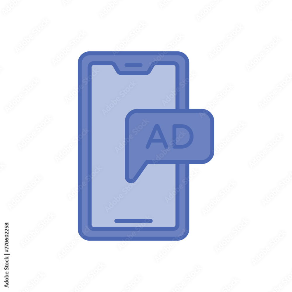 Blue Line Advertisement vector icon Blue Line Advertisement vector icon