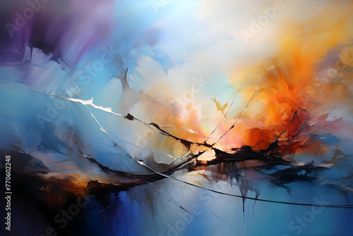 Galactic Dreams Unveiled, abstract landscape art