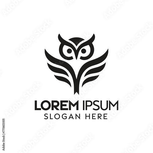 Elegant Black and White Owl Logo Design for Modern Brand Identity