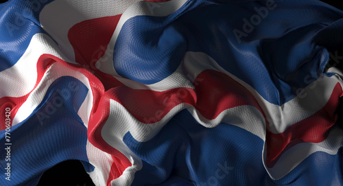 Flag of the iceland fabric textured 3d rendering illustration