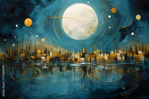 Serenade of the Moon  abstract landscape art