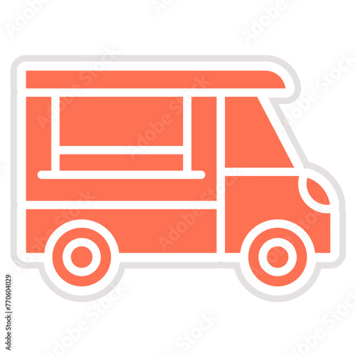 Coffee Truck Vector Icon Design Illustration