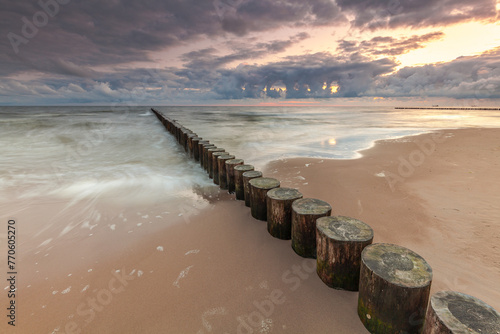 Fototapeta Naklejka Na Ścianę i Meble -  Beautiful view of Polish Baltic Sea at Niechorze.