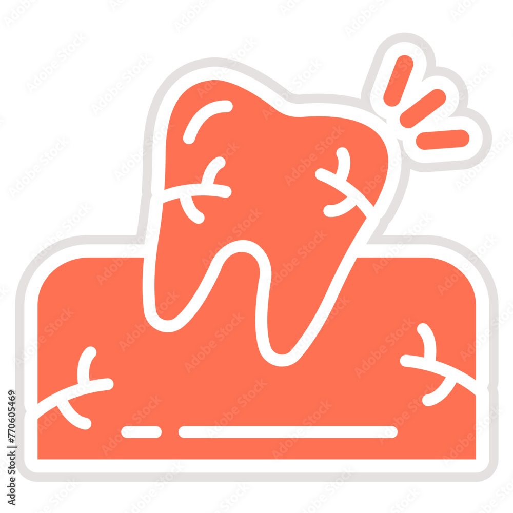 Fototapeta premium Wisdom Tooth Vector Icon Design Illustration