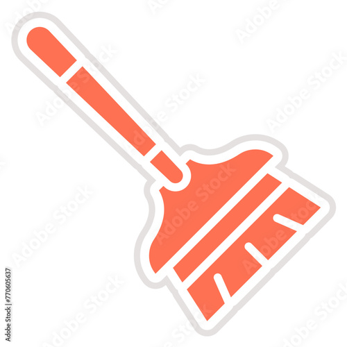 Broom Vector Icon Design Illustration