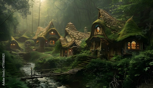 a village with elves cottages