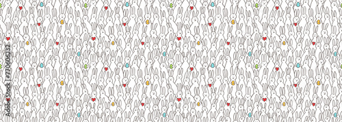 Happy Easter Set with eggs and bunnies