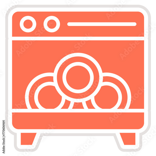 Dishwasher Vector Icon Design Illustration