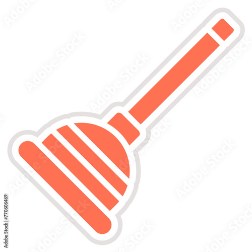 Plunger Vector Icon Design Illustration