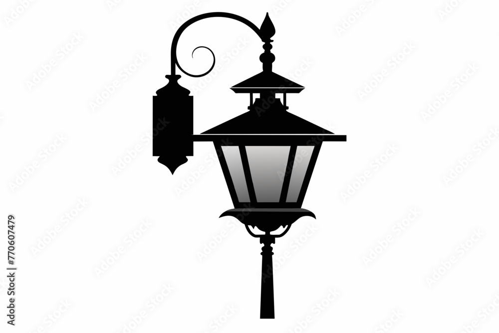 Electric lamp vector illustration silhouette black