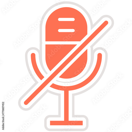 Microphone disable Vector Icon Design Illustration