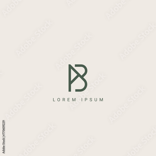 Minimal creative initial based AB logo and BA logo. Letter AB BA creative elegant monogram white color on black background