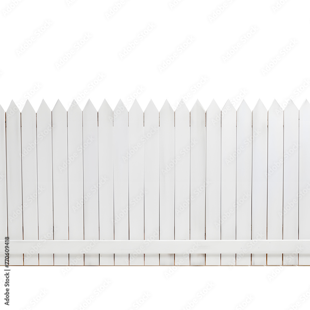 white painted wooden fence on transparent background. Ai generated white painted wooden fence on transparent background. Ai generated