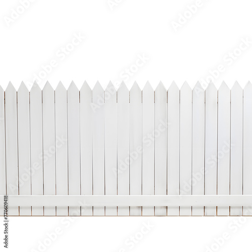 white painted wooden fence on transparent background. Ai generated 