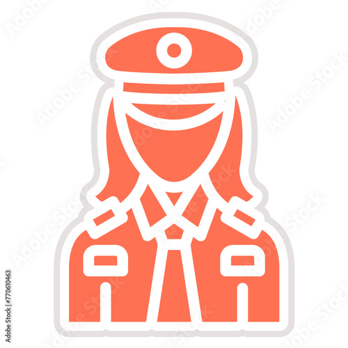 Lady Police Vector Icon Design Illustration