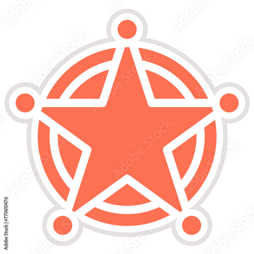 Sheriff Badge Vector Icon Design Illustration