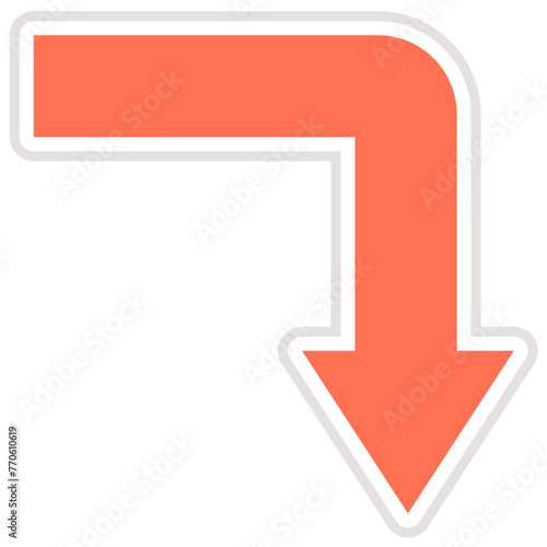 Turn Down Vector Icon Design Illustration