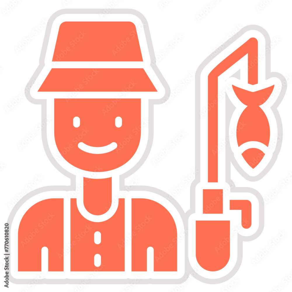 Fisherman Vector Icon Design Illustration Fisherman Vector Icon Design Illustration