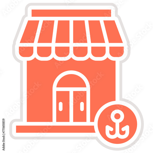 Fishing Gear Shop Vector Icon Design Illustration