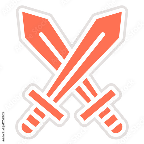 Ar Sword Fight Vector Icon Design Illustration