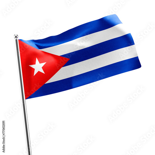 Photography Cuba realistic 3d flag render