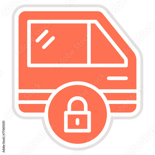 Auto Door Lock Vector Icon Design Illustration