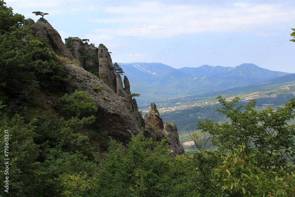 Crimean mountains on a sunny summer day