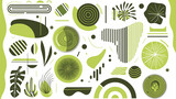 Elementos gráficos abstratos verde 
