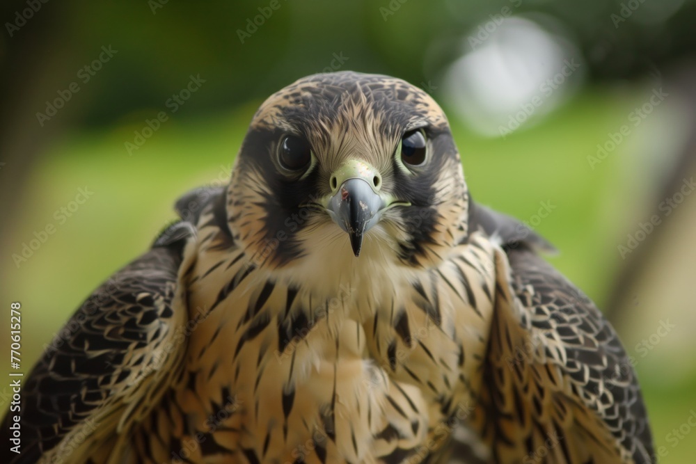 closeup of falcon hooded before flight closeup of falcon hooded before flight