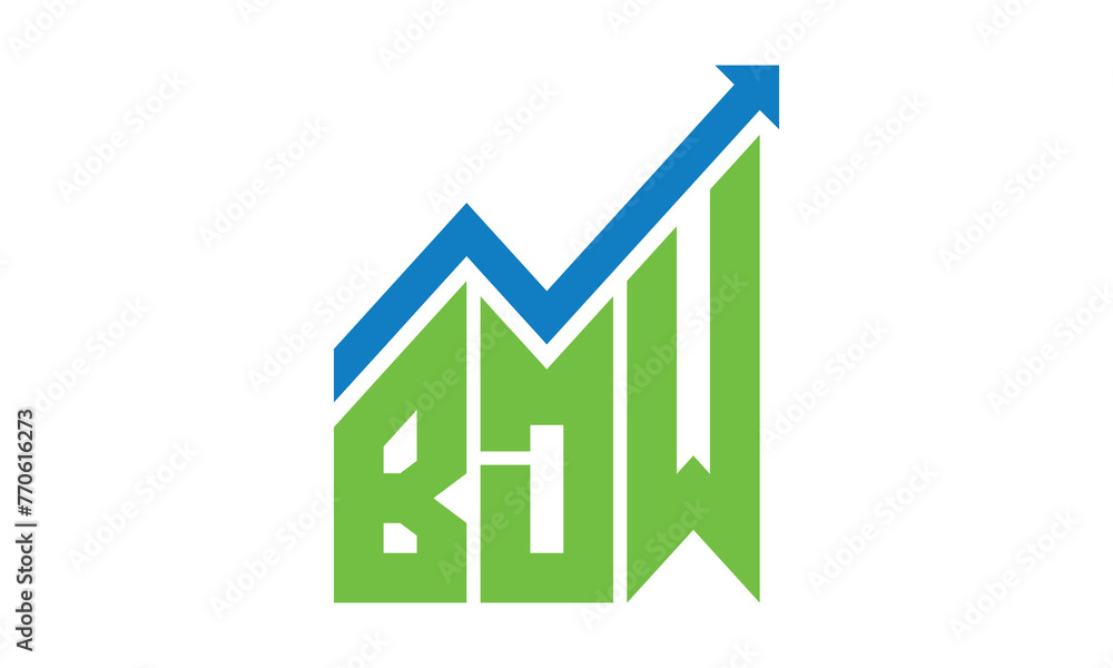 BDW financial logo design vector template.