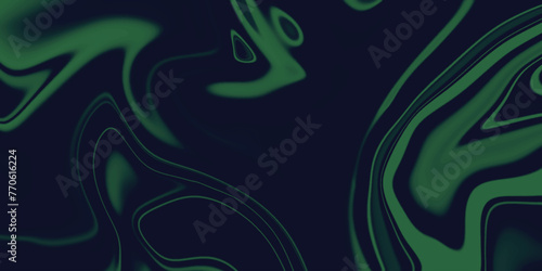 Abstract dark liquid waves background. Colorful liquify background. Green blue flowing background.