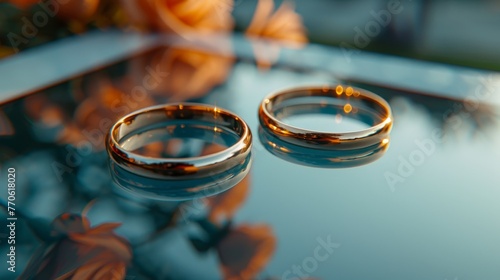 Wedding rings on a digital tablet displaying vows, modern twist