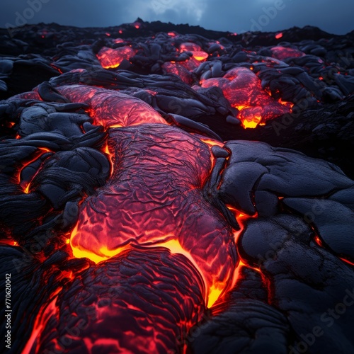 molten carnival glass lava flow over icelandic black