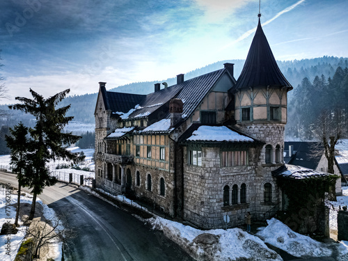 Winter scenery of Susica Castle, Croatia. photo