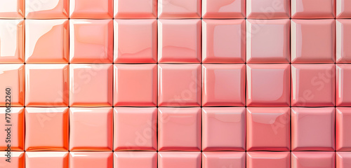 Beautiful wall of tiles in pastel colors.