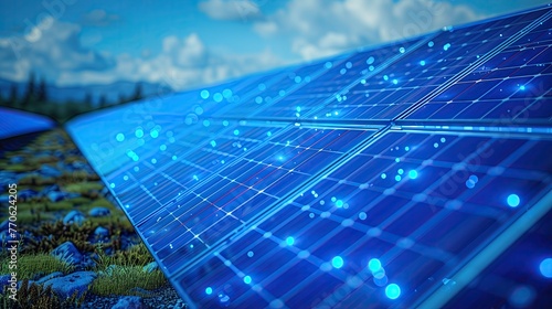 
Renewable energy that comes from solar cells, wind turbines, and water power that help create renewable energy.