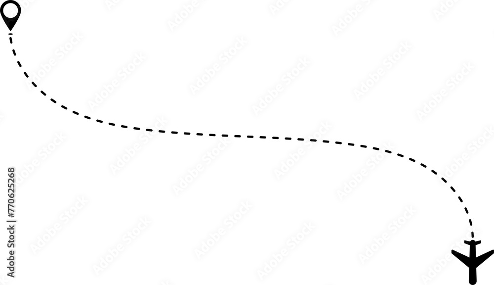 Airplane flight route Airplane flight route