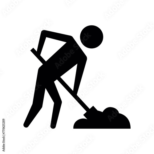 Construction workman icon vector Sign in white background.