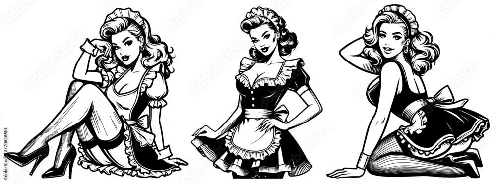 maid pin-up girl