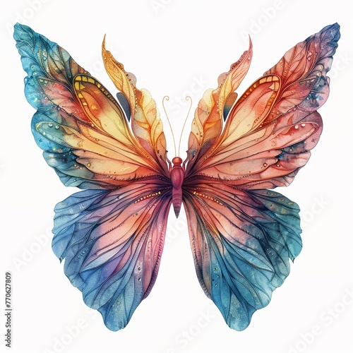 Translucent Butterfly Watercolor with Vivid Hues © Kibum