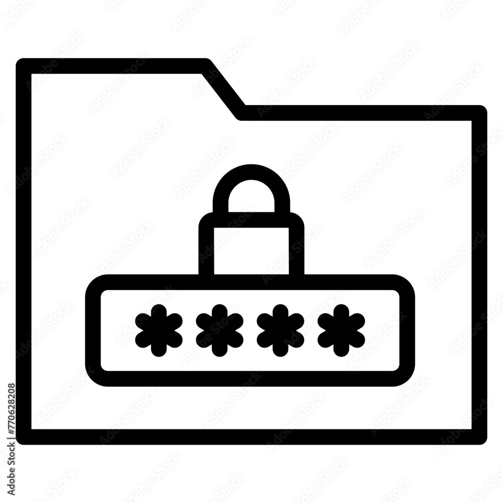 folder with security password icon folder with security password icon