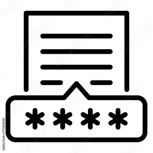 document with security password icon