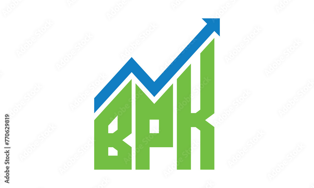 BPK financial logo design vector template.
