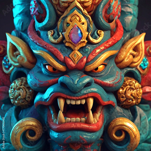 Wallpaper Mural Colorfull totem head illustration
 Torontodigital.ca