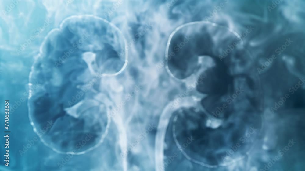 An xray image captures the difference in mineral deposits between healthy and unhealthy kidneys. The healthy organ shows a normal amount of calcium while the unhealthy one An xray image captures the difference in mineral deposits between healthy and unhealthy kidneys. The healthy organ shows a normal amount of calcium while the unhealthy one