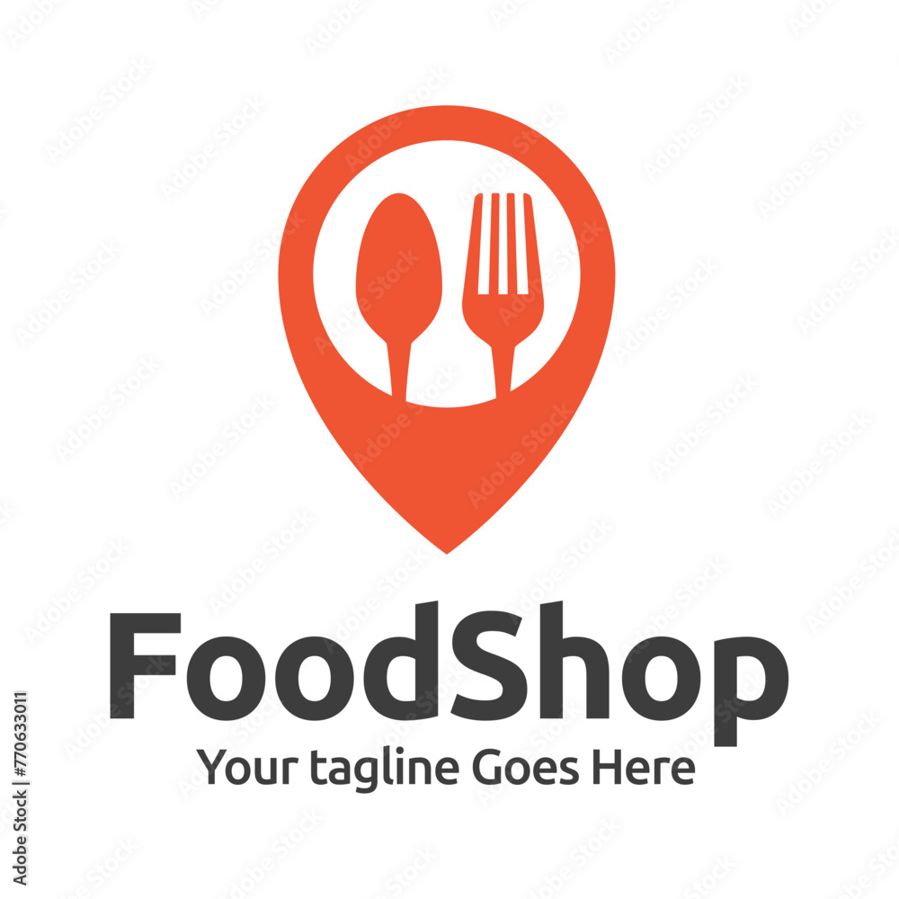 Fototapeta premium Fresh Food Shopping Logo design vector template. logo concept for shop , supermarket or supermall.