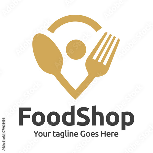 Fresh Food Shopping Logo design vector template. logo concept for shop , supermarket or supermall. photo