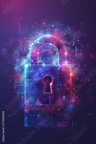 Wallpaper Mural Icon set for enhancing cyber security. Symbols for safeguarding data. Collection of icons for protected networks. Illustration in  format. Torontodigital.ca