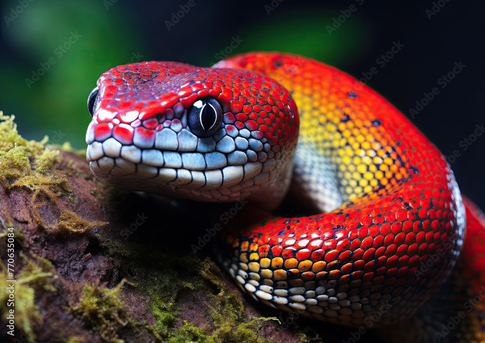 Close-up of a red-nosed kingsnake Close-up of a red-nosed kingsnake