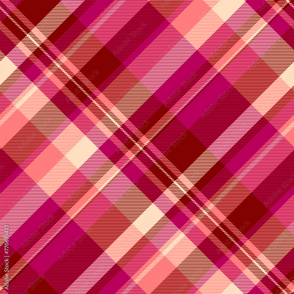 Seamless check vector of tartan plaid textile with a pattern texture fabric background.